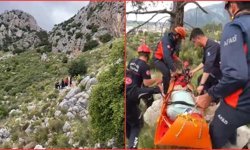 Antalya'da dağda mahsur kalan yaralı kurtarıldı!