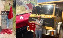 Antalya'da çöpe atılan Türk bayrağını alıp başköşeye koydu