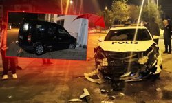 Antalya’da polis aracıyla çarpışan sürücü kaçtı!