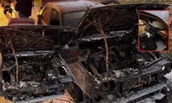 Isparta'da yanan araç küle döndü!