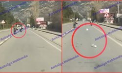 Antalya-Isparta yolunda tehlikeli sürüş: Paralar havada uçuştu!