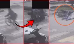 Antalya'da yaya geçidindeki bisiklete motosiklet çarptı!