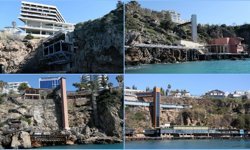 Antalya falezlerinde işgal yapılar yıkılıyor!