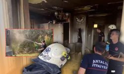Antalya'da ev yanarken vatandaş ve itfaiye el ele verdi!