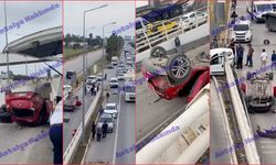 Antalya'da feci kaza: Alt geçit girişinde takla atıp ters döndü!