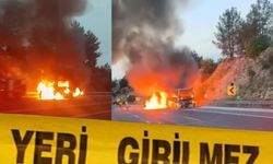 Antalya çıkışlı yolcu otobüsü otoyolda alev alev yandı!