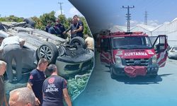 Antalya'da kontrolden çıkan otomobil avokado bahçesine uçtu: 2 yaralı