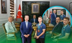 Antalya'daki Dünya Kupası'nda şampiyon olan genç sporcuya Salihli'de tebrik