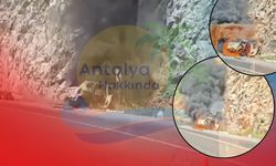 Antalya'da Çubukbeli Geçidi'nde araç yangını! Küle döndü