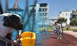 Antalya Kepez'de park ve oyun alanlarında hijyen seferberliği!
