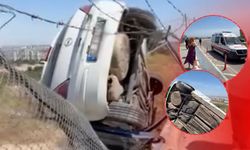 Antalya'da şarampole uçan araç tellere takılı kaldı!
