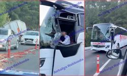 Kumluca-Antalya yolunda zincirleme kaza trafiği felç etti!