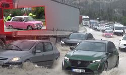 Burdur-Antalya kara yolunda şiddetli yağış etkili oldu! Trafik aksadı!