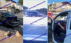 Antalya'da kontrolsüz kavşakta korkutan kaza!