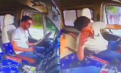 Direksiyon başında uyuyan sürücü kaza yaptı! İşte o anlar