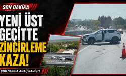 Antalya'da yeni açılan üst geçitte zincirleme kaza!