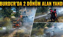 Burdur'da korkutan yangın! 2 dönüm alan zarar gördü