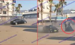 Antalya'da gelin ve damadın etrafında drift attı! İşte o anlar