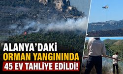 Alanya'da yerleşim alanlarını tehdit eden yangında 45 ev tahliye edildi!