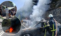 Antalya'da tatilden dönen ailenin aracı küle döndü!