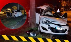 Antalya'da kontrolden çıkan otomobil palmiyeye çarptı: Sürücü yaralandı
