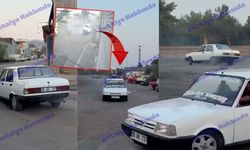 Antalya'da tehlikeli drift: Toz ve taşlar çevreye savruldu, o anlar kamerada