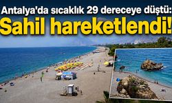 Antalya'da sıcaklık 29 dereceye düştü! Tatilciler sahile akın etti