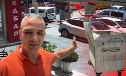Antalya'da şaşkına çeviren kaza: Yokuştan sürüklenen çöp konteyneri araca çarptı!