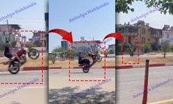 Antalya'da motosikletli gençlerden kara yolunda tehlikeli hareket!