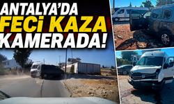 Antalya'da servis otomobile çarptı: Korkutan kaza kamerada!