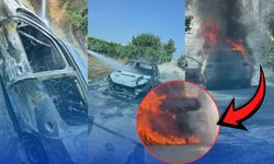 Antalya Serik'te seyir halindeki otomobil küle döndü