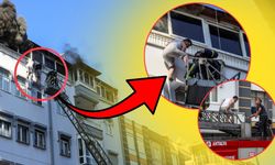 Antalya'da yangından kaçmak için 5'inci kattan aşağıya sarktılar! O anlar kamerada