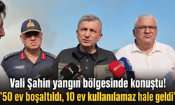 Vali Şahin yangın bölgesinde konuştu! "50 ev boşaltıldı, 10 ev kullanılamaz hale geldi"