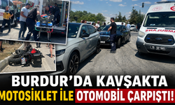 Burdur’da kavşakta motosiklet ile otomobil çarpıştı!