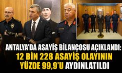 Antalya'da asayiş bilançosu açıklandı: 12 bin 228 asayiş olayının yüzde 99,9'u aydınlatıldı