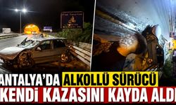 Antalya'da alkollü sürücü kendi kazasını kayda aldı: "Kask takmadan binemezsin"