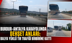 Burdur-Antalya karayolunda dehşet anları! Balya yüklü tır trafiği birbirine kattı