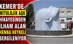 Kemer'de mitolojik aşk hikayesinden ilham alan Henna Heykeli sergileniyor