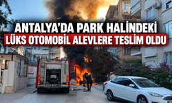 Antalya’da park halindeki lüks otomobil alevlere teslim oldu