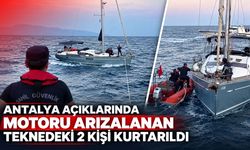 Antalya açıklarında motoru arızalanan teknedeki 2 kişi kurtarıldı
