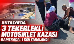 Antalya'da 3 tekerlekli motosiklet kazası kamerada: 1 kişi yaralandı
