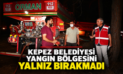 Kepez Belediyesi yangın bölgesini yalnız bırakmadı