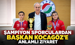 Şampiyon sporculardan Başkan Kocagöz'e anlamlı ziyaret