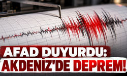 Akdeniz'de 3,8 büyüklüğünde deprem!