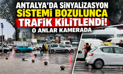 Antalya'da sinyalizasyon sistemi bozulunca trafik kilitlendi! O anlar kamerada