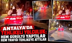 Antalya’da tehlikeli yolculuk: Hem gürültü yaptılar hem trafiği tehlikeye attılar