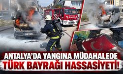 Antalya’da yangına müdahalede Türk bayrağı hassasiyeti!