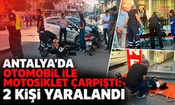 Antalya’da otomobil ile motosikletin çarpıştığı kazada 2 kişi yaralandı