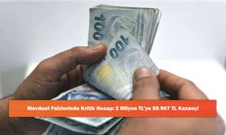 Mevduat Faizlerinde Kritik Hesap: 2 Milyon TL’ye 59.967 TL Kazanç!