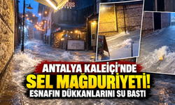 Antalya Kaleiçi’nde sel mağduriyeti! Esnafın dükkanlarını su bastı